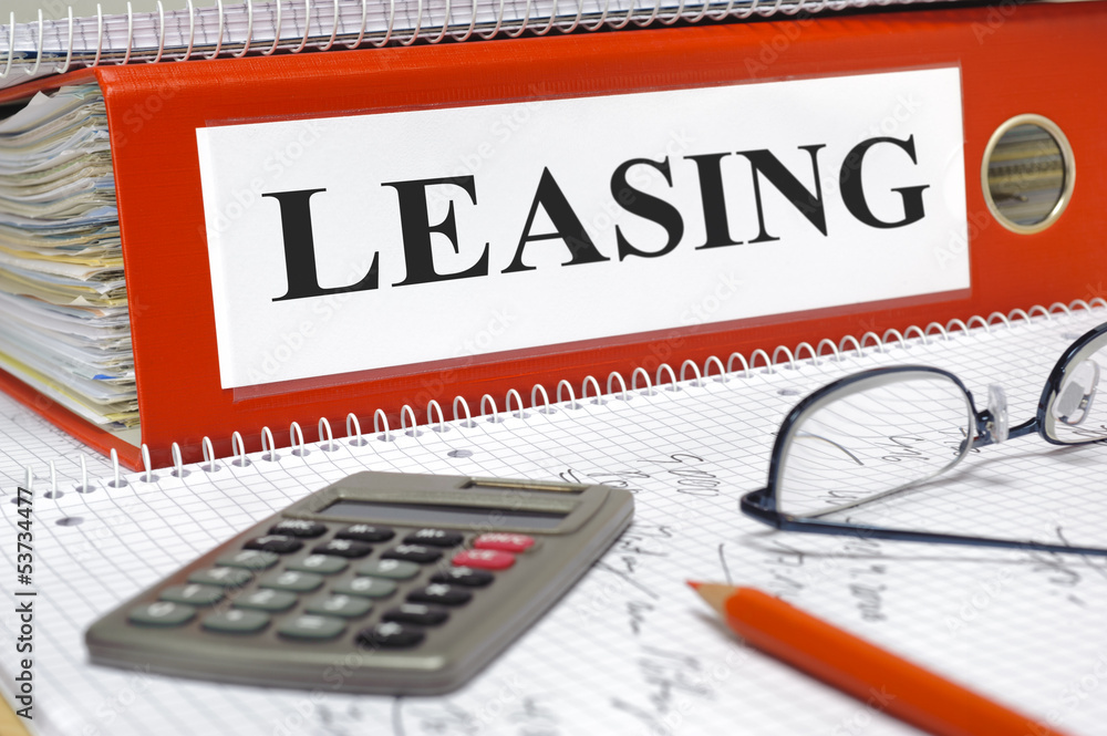 leasing contracts in folder - obrazy, fototapety, plakaty 