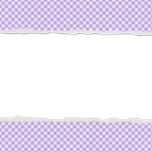Purple Gingham Torn Background For Your Message Or Invitation