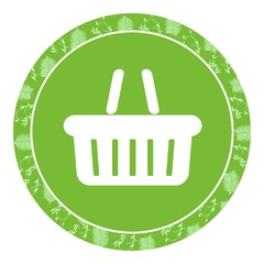 Sticker - Panier pour faire ses courses dans un panneau vert