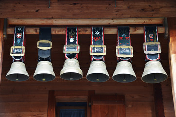 Wall Mural - Swiss cowbells