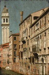 Canvas Print - Urban scenic of Venice, Italy - Vintage