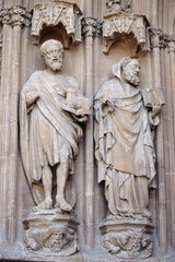 Canvas Print - Basreliefs in Palma de Mallorca cathedral, Spain