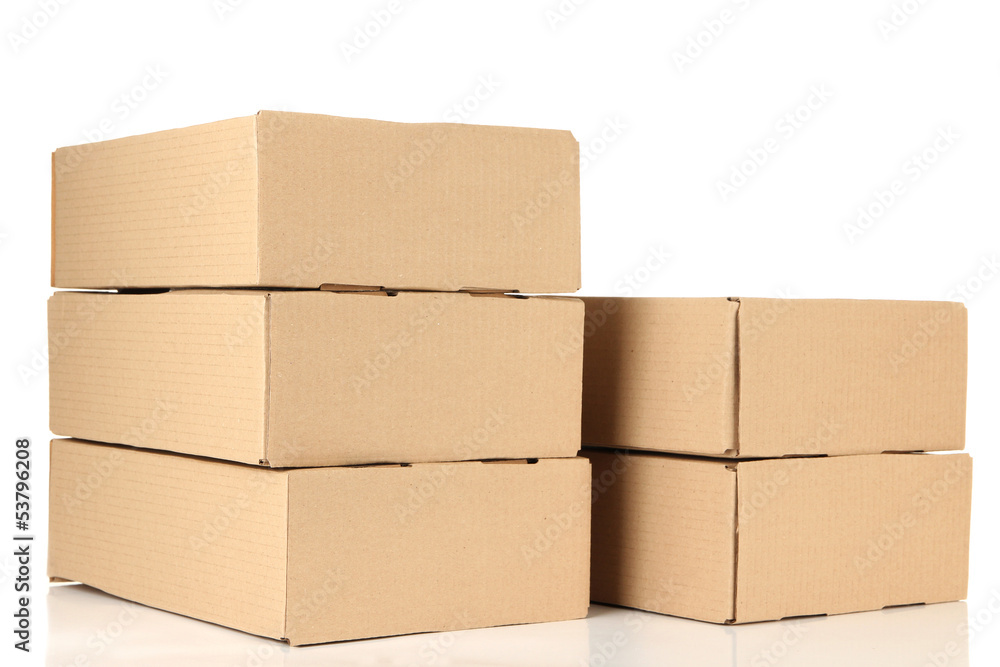 Parcels boxes, isolated on white