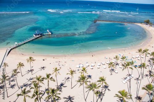 Tapeta ścienna Słynna plaża waikiki na hawajskiej wyspie oahu.