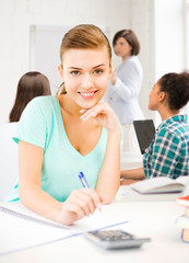 Canvas Print - student girl at school