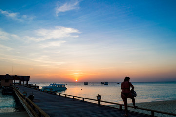 Wall Mural - Wooden Jetty at Sunset