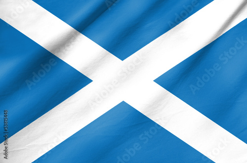 Fototapeta na wymiar Fabric Flag of Scotland