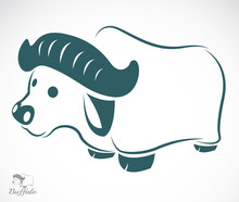 Vector Image Of An Buffalo On White Background