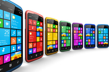 Poster - Modern smartphones with touchscreen interface