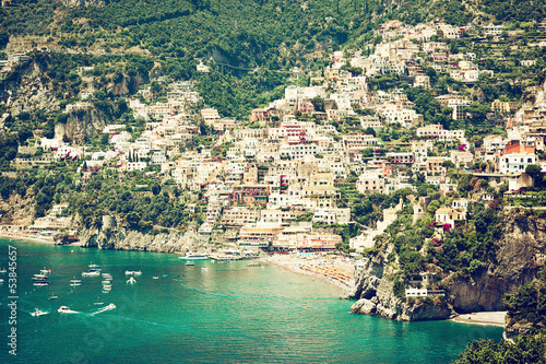 Plakat na papierze fotorealistycznym Positano - wybrzeże amalfi - Włochy