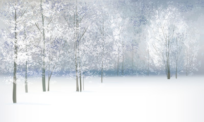 Wall Mural - vector of winter landscape.