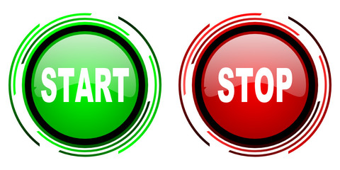 Aufkleber - start stop icons