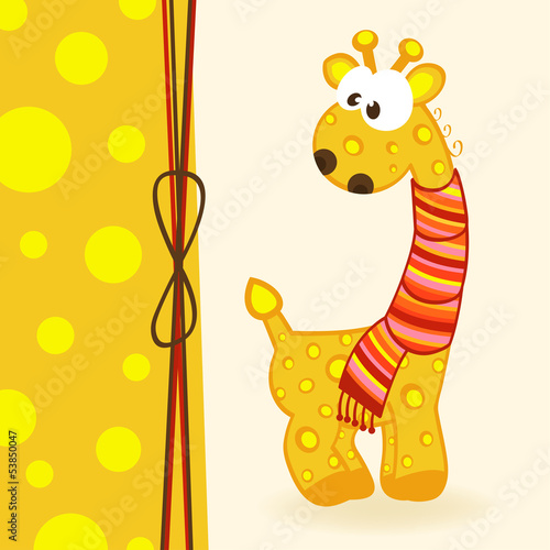 Naklejka na meble giraffe with scarf