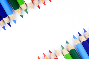 Color pencils isolated on white background