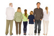© Ambrophoto - three generations family standing isolated on white background