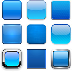 Poster - Square blue app icons.