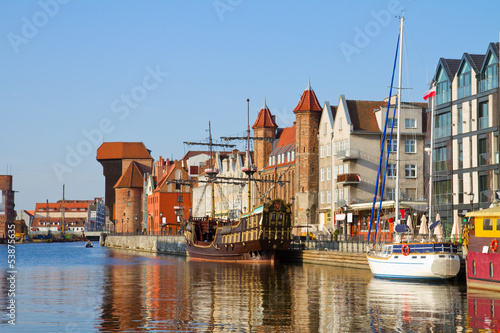 Board z aluminiowym obramowaniem Stare miasto nad Motławą, Gdańsk