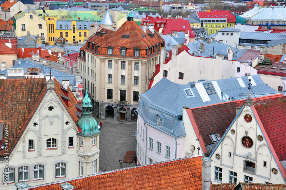 Obraz na płótnie Tallinn cityscape w salonie