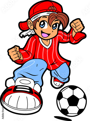 Naklejka na drzwi Anime Manga Soccer Player
