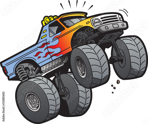 Naklejka nad blat kuchenny Monster Truck Jumping