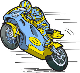 Fotomurales - speeding motorcycle