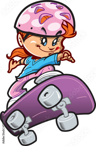 Naklejka dekoracyjna Skateboard Girl