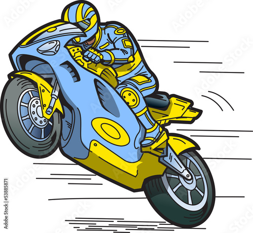 Fototapeta na wymiar Speeding Motorcycle