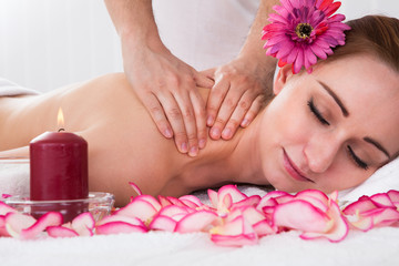 Woman getting spa treatment