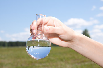 Water Purity Test, liquid in laboratory glassware