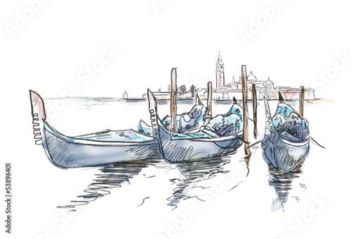 Fototapeta na wymiar Venedig Skizze