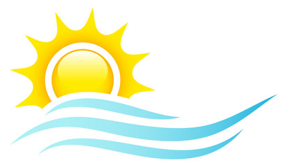 sun, ocean & waves logo