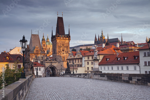 Obraz na płótnie canvas trzyczęściowy "tryptyk" Praga.