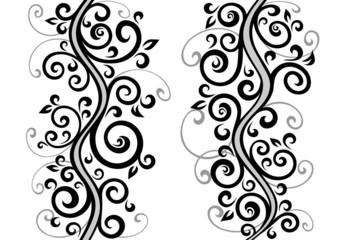 Set of two vector floral illustrations.