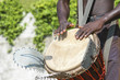 Musician playing drum