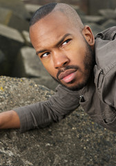 Portrait of a handsome young black fashion model