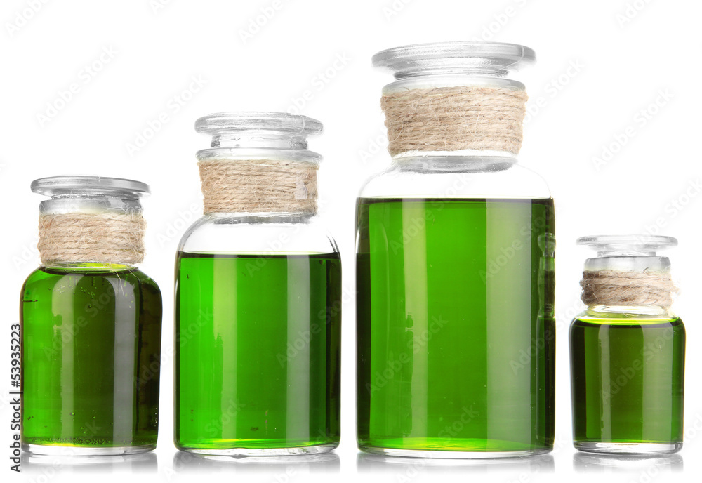 Medicine bottles isolated on white