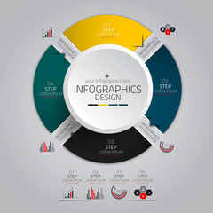 Wall Mural - minimal infographics design. vector