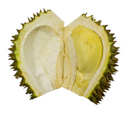 King of fruits, durian on white background