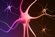 Close-up render of neuron brain cells