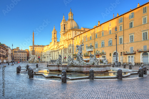 Obraz na płótnie canvas czteroczęściowy "tetraptyk" Piazza navona, Rzym. 