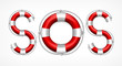 SOS symbol on white