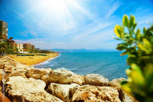 Naklejka - mata magnetyczna na lodówkę Torremolinos Panoramic View, Costa del Sol. Malaga, Spain