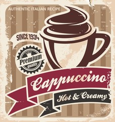 Poster - Vintage cappuccino poster