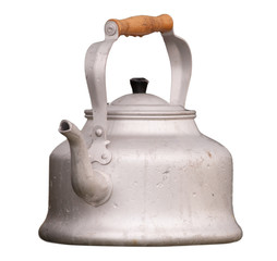 old kettle isolated on white