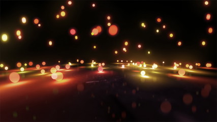 Wall Mural - orange light balls falling