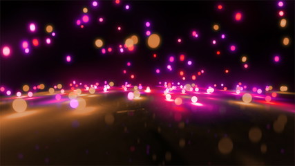 Wall Mural - pink color tone light balls falling