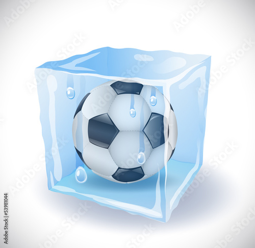 Plakat na zamówienie Ice cube with soccer ball