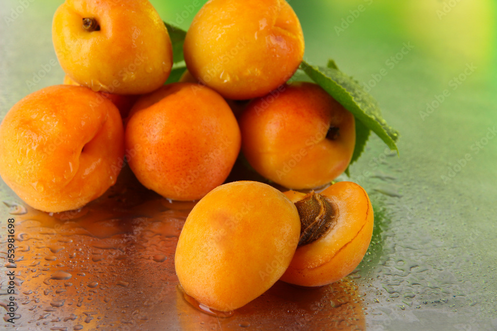 Apricots on metal background
