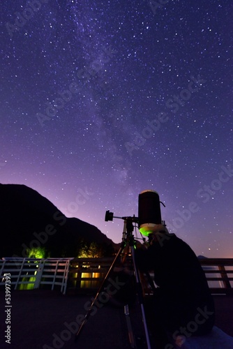 Naklejka samoprzylepna Skywatcher i droga mleczna