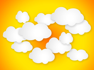 Wall Mural - Abstract speech bubbles in the shape of clouds.